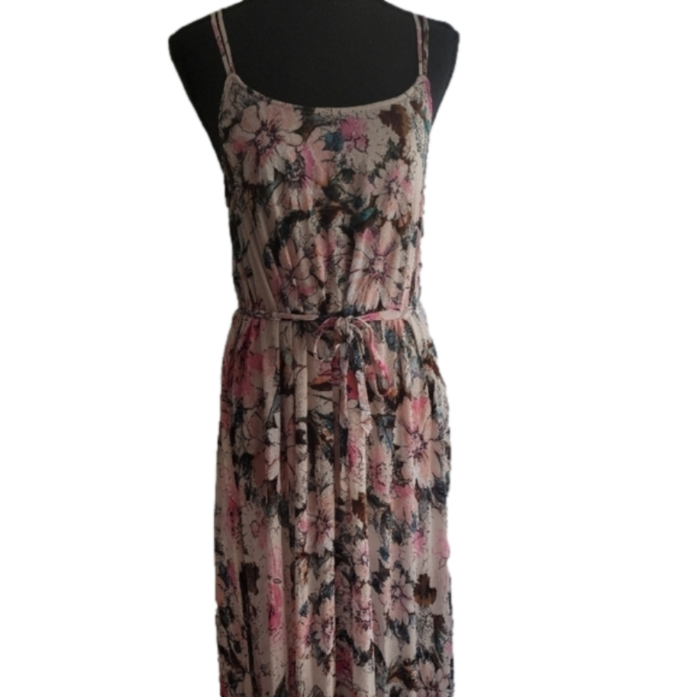 Plenty by Tracy Reese Vintage Watercolor Floral Maxi Racerback Dress. Size M